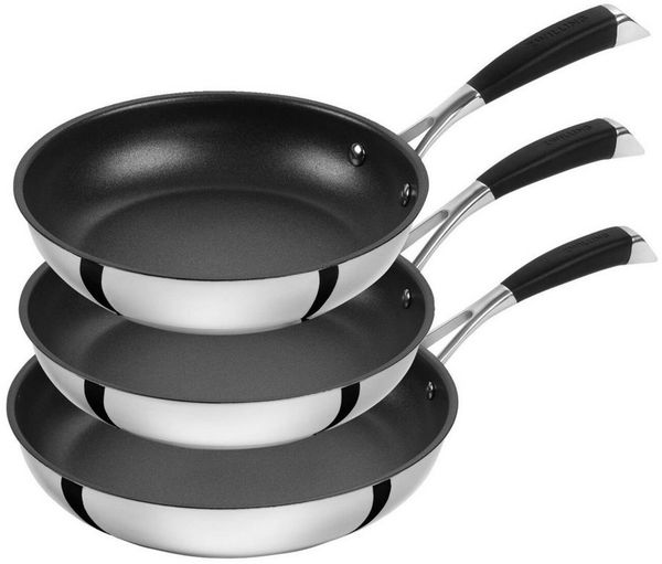 CORNELIA POLETTO BY ZWILLING Bratpfannen, Set 3-teilig (20 cm + 24 cm + 28 cm), mit 4-lagiger Antihaftbeschichtung mit Diamantpartikeln, 18/10 Edelstahl, für alle Herdarten inkl. Induktion