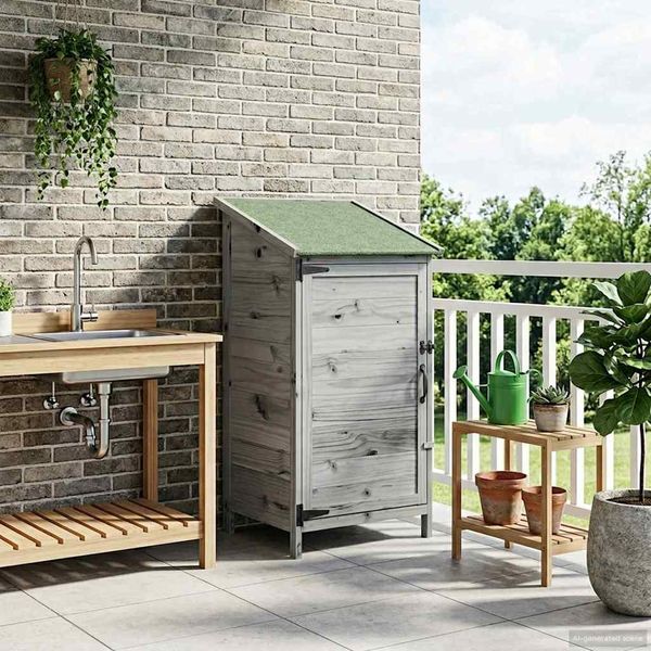 vidaXL Garten Shed Grau 59 x 56 x 113,5 cm Holzwerkstoff 42033438