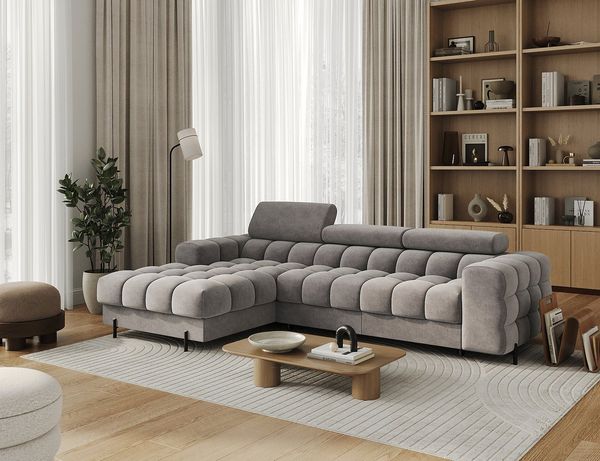 MOEBLO Ecksofa Neviro, Robuste Verarbeitung, verstellbare Kopfstützen und integrierter Bettkasten für maximalen Komfort und Funktionalität, Eckcouch Wohnlandschaft Sofa mit Ottomane Eckgarnitur Polsterecke, (BxHxT):285x72-93x181 cm