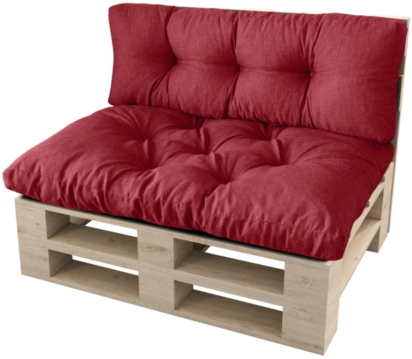 sunnypillow Palettenkissen Malmo - Set Sitzkissen 120x80x12 + Rückenkissen 120x40x15, palettenmöbel palettencouch polsterauflage