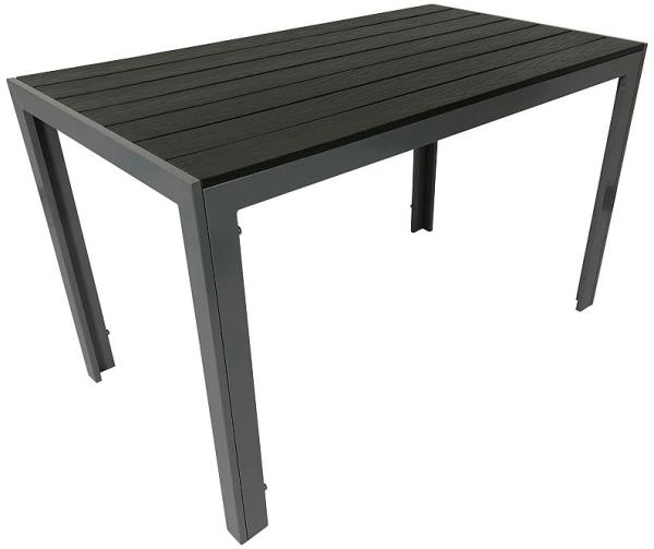 Gartentisch Bistrotisch Alu + Holzimitat 70x125 cm