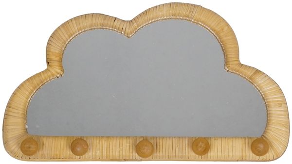 KidsDepot Spiegel - Milana Wolke - Rattan Holz nat