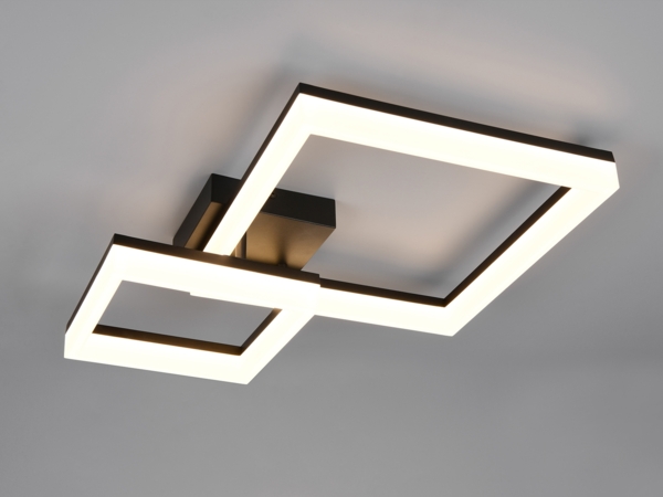 Reality LED Deckenleuchte Camino 62 x 47 cm schwarz matt 22 W warmweiß