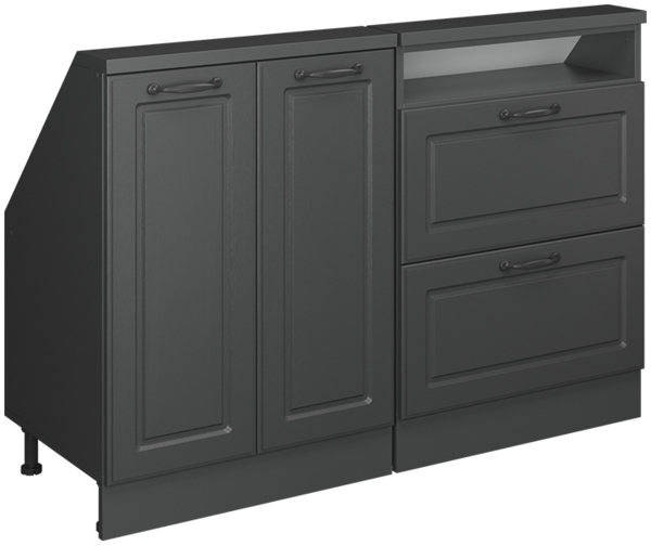 Dachschrägenschrank-Set Rion Anthrazit Landhaus/Anthrazit 120 x 81.6 cm 2er Set Vicco