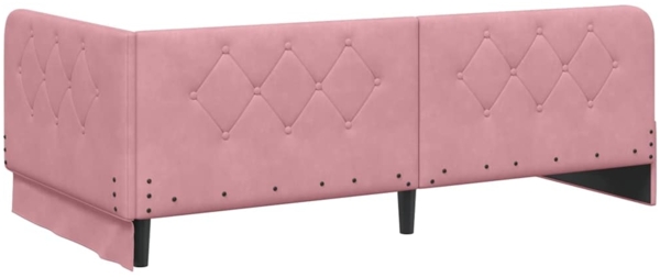 vidaXL Eckbettgestell mit Kopfteil Rosa 90x200 cm Samt 42016536 Bild 6