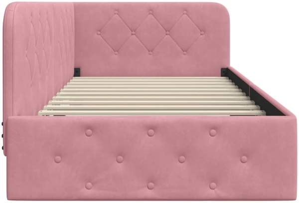 vidaXL Eckbettgestell mit Kopfteil Rosa 90x200 cm Samt 42016536 Bild 5