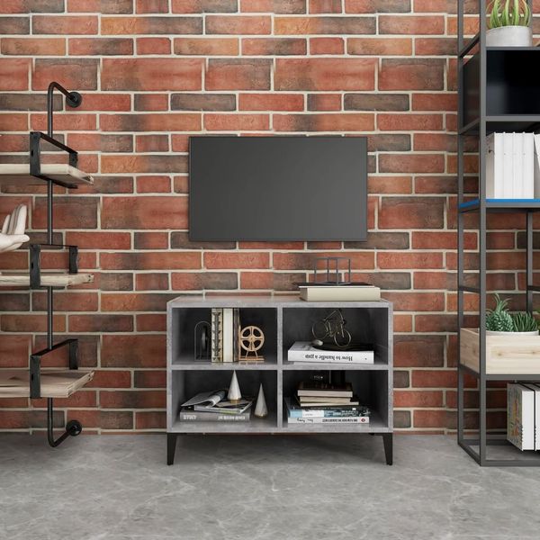 vidaXL TV-Schrank mit Metallbeinen Betongrau 69,5x30x50 cm 805936