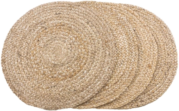 Tischset aus geflochtener Jute, natur, ø38 cm, 4er-Set
