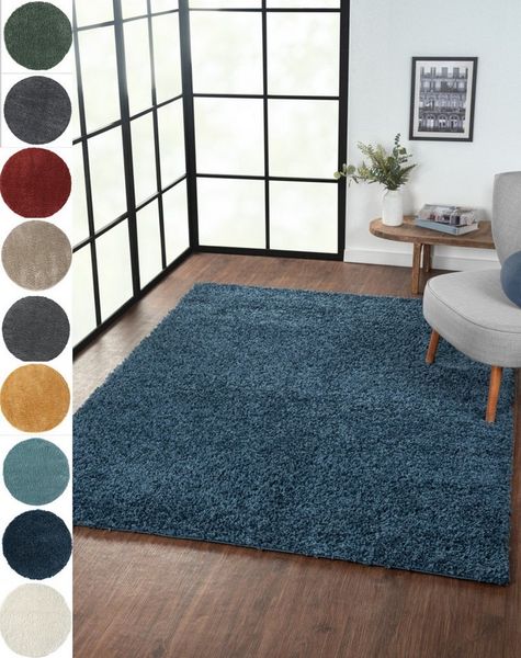 Myflair Möbel & Accessoires Hochflor-Teppich My Shaggy, rechteckig, Höhe: 37 mm, Shaggy, Uni-Farben, leicht glänzend, Microfaser, extra flauschig