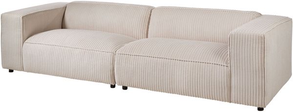 Sofa 3-Sitzer 286x103x69 Cord elfenbein VALENCIA