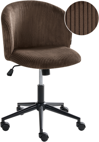 Bürostuhl MILES Cord Dunkelbraun