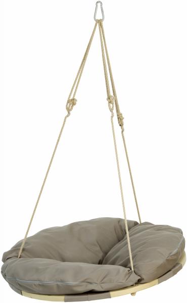 AMAZONAS Hängesessel Swing Nest Taupe mit weich gepolsterter Liegefläche und abnehmbarem Kissen