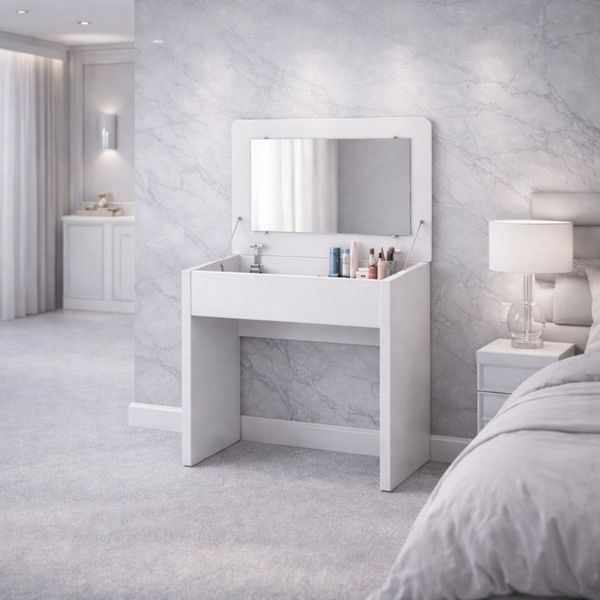 OTTO home Schminktisch Trympo 7, Kosmetiktisch, Frisiertisch, Schminkkommode, Toilettentisch, Schminktisch mit Spiegel und Stauraum, Breite 80cm
