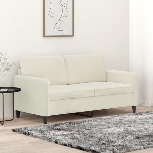 vidaXL 2-Sitzer-Sofa Creme 140 cm Samt