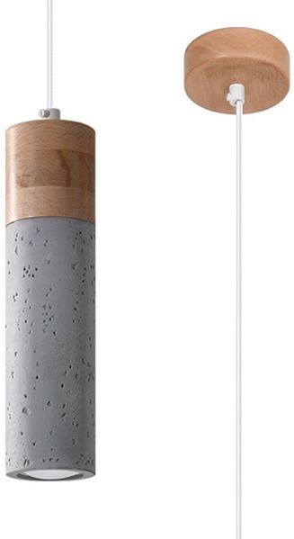 SOLLUX SL. 0965 Pendelleuchte ZANE 1 grau L: 100, B: 100, H: 1200, GU10/40W, dimmbar