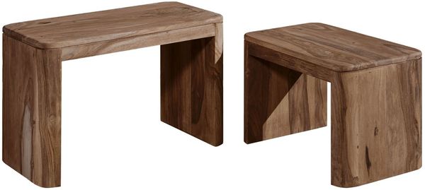 Beistelltisch Sheesham 59x30x41 rot-braun gebeizt TORONTO #144