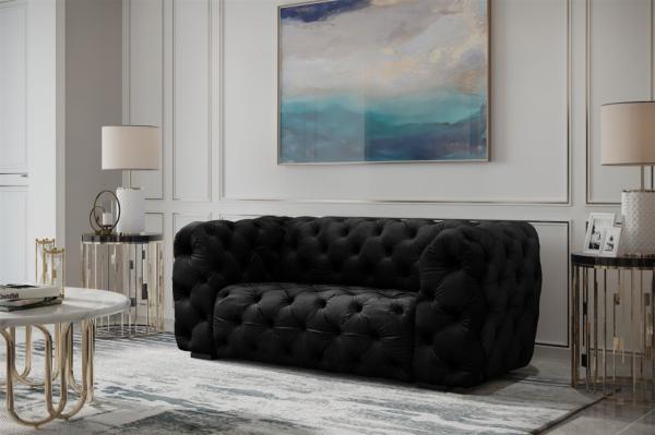 Sofaset Designersofa NATALIE 2-1-1 in Stoff Riviera Schwarz Bild 2