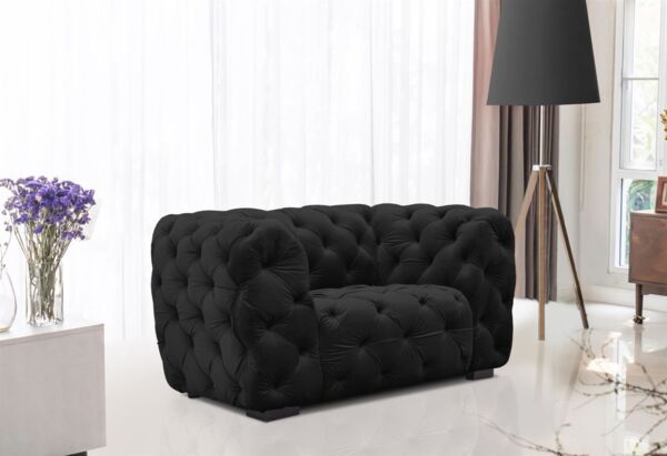 Sofaset Designersofa NATALIE 2-1-1 in Stoff Riviera Schwarz Bild 3