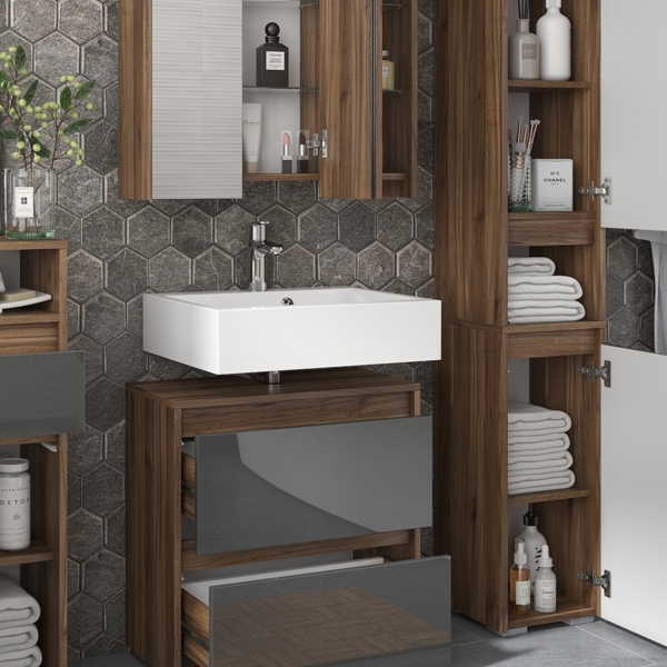 Badmöbel-Set Majest Anthrazit 4 Teile Vicco Bild 5