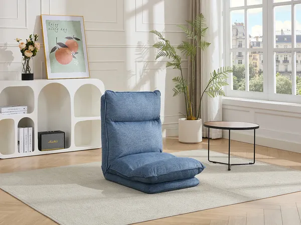 Vente-unique - MURTERA Sessel Stoff Blau - B 75,5 cm132 cm x H 71 cm x L 57 cm