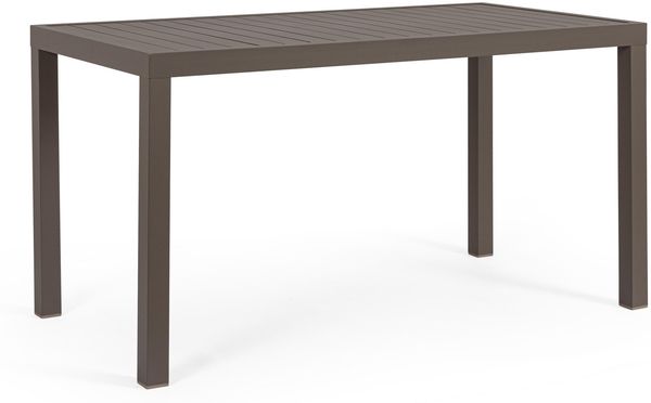 Gartentisch Edila aus Aluminium, modern rechteckig, coffee braun, für 4–6 Personen