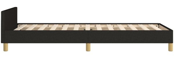 Einzelbett mit Kopfteil Stoff Schwarz 90x200 cm Bild 7