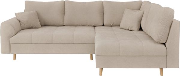 Home affaire Ecksofa CHARRE incl. 3 Zierkissen, L-Form, feine Steppung, lose Rückenkissen, auch in Cord und Bouclé