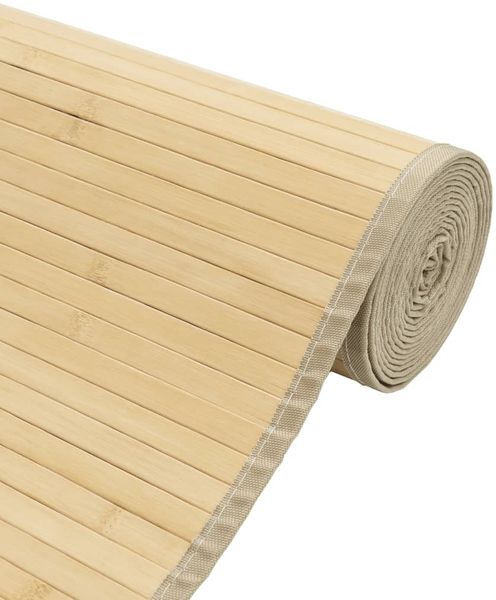vidaXL Teppich Rechteckig Hell Natur 100x300 cm Bambus 376951 Bild 4