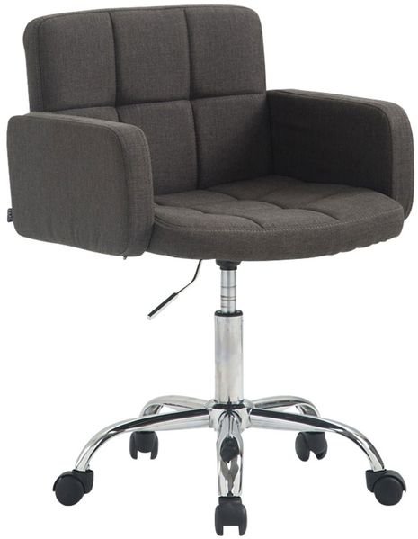 Arbeitshocker ZÜRICH - 60 x 52 x 75 cm, Stoff, Dunkelgrau | Arbeitsstuhl Drehhocker Rollhocker Bürohocker