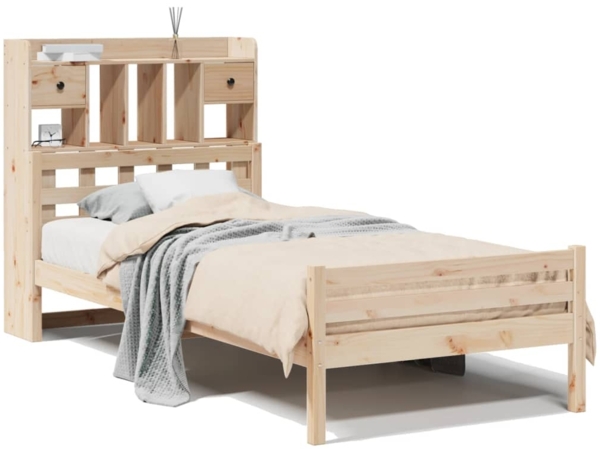 vidaXL Massivholzbett mit Regal ohne Matratze 100x200 cm Kiefer 3322259