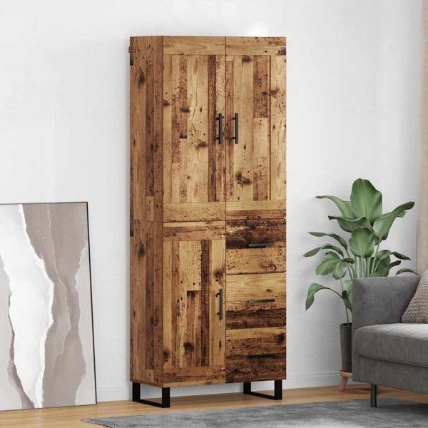 vidaXL Highboard Altholz 69,5 x 34 x 180 cm Holzwerkstoff 3415609
