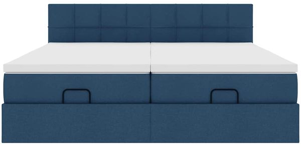 vidaXL Ottoman-Bett mit Matratzen & LEDs Blau 200x200 cm Stoff 3312856 Bild 8
