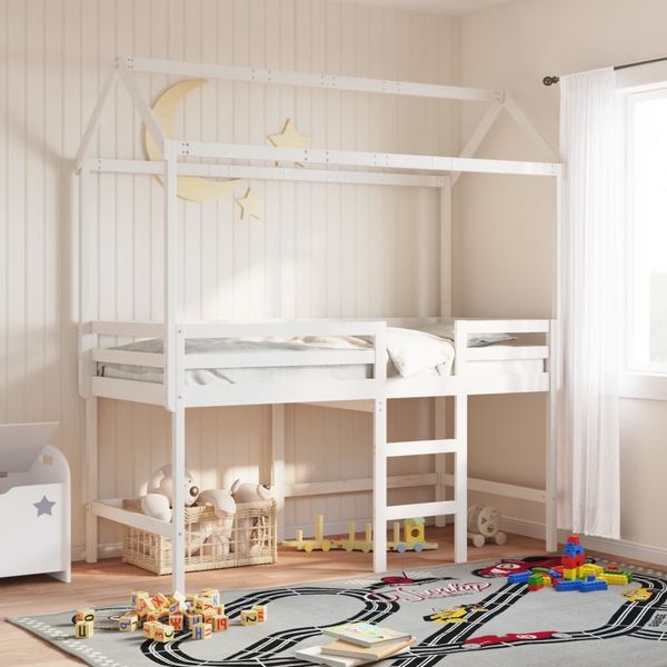 vidaXL Dach für Kinderbett Weiß 217x95,5x159 cm Massivholz Kiefer 846959