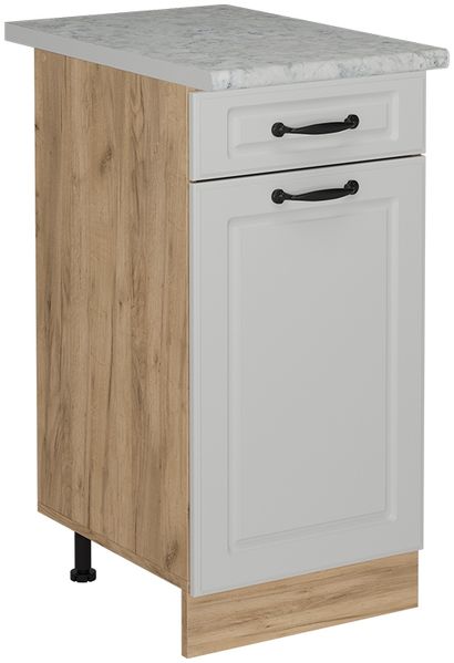 Küchenunterschrank R-Line Weiß Landhaus 40 cm AP Marmor Vicco