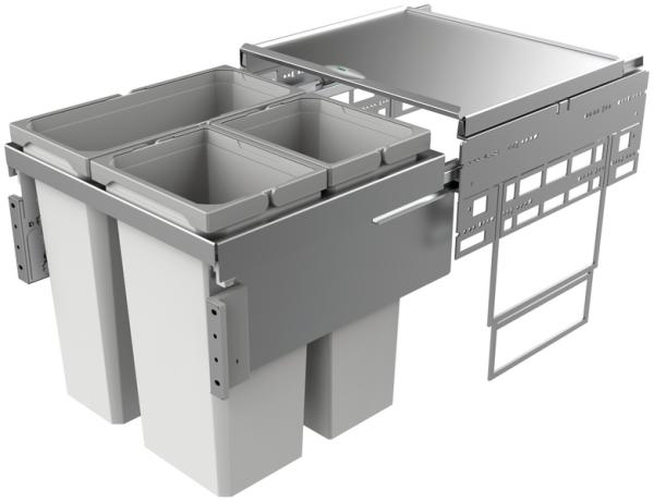 Abfallsorter COX® BASE 460 S/500-3 hellgrau mit 46 (1 x 21/2 x 12,5) Liter Volumen / ab Schrankbreite 50 cm