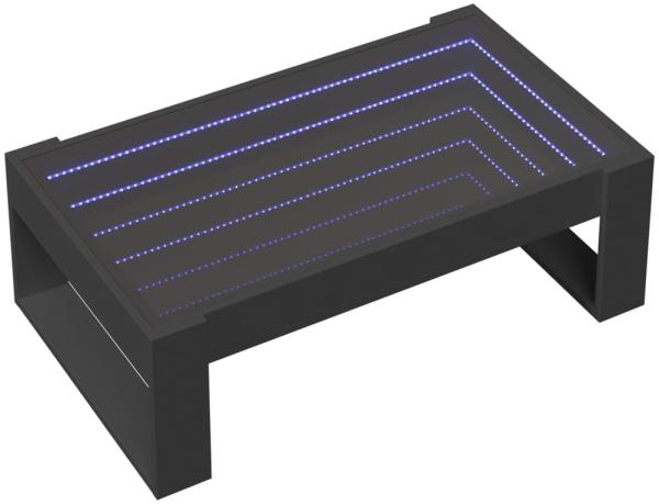 vidaXL Couchtisch mit Infinity-LED Schwarz 90x53x30 cm 847638