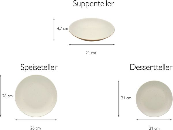 Sand Dunes Creme, Tellerset 12-tlg (mo) Bild 7