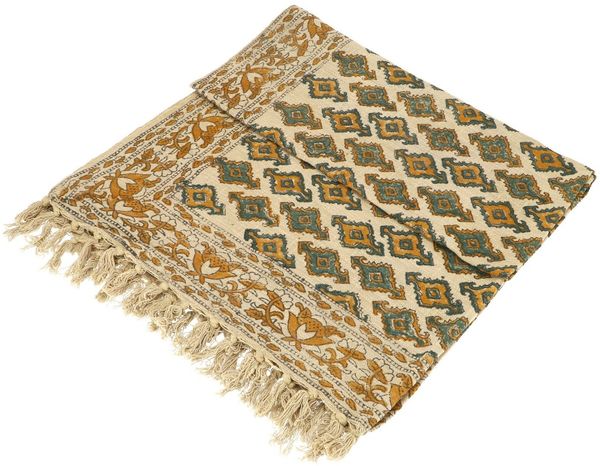 Guru-Shop Tagesdecke Blockdrucktuch, handgearbeiteter Überwurf,..