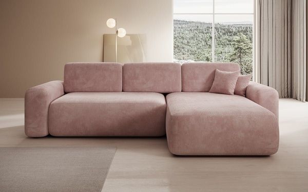 Luxusbetten24 Schlafsofa Designer Sofa Lola in Cord, mit Stauraum und Schlaffunktion