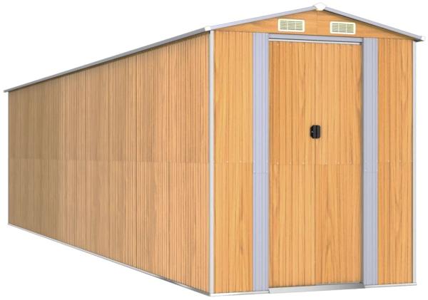 vidaXL Geräteschuppen Hellbraun 192x772x223 cm Verzinkter Stahl 3147478