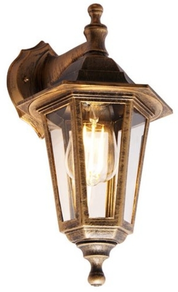 Qazqa Außen-Wandleuchte New haven, ohne Leuchtmittel, E27, Gold/Messing, Klassisch / Antik, Kunststoff, 1-flammig Bild 4