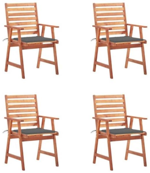 vidaXL Garten-Essstühle 4 Stk. mit Kissen Massivholz Akazie 3078320