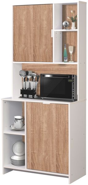 HTI-Living Hochschrank Küchenschrank Malin Weiß Sonoma (Stück, 1-St, 1 Küchenschrank) Küchenbuffet