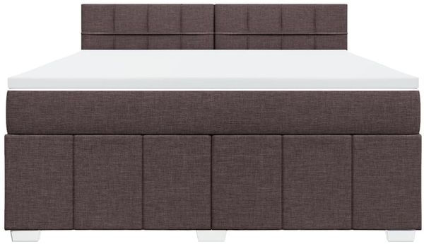vidaXL Boxspringbett mit Matratze Dunkelbraun 180x200 cm Stoff 3289450 Bild 6