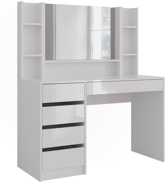 Schminktisch Sherry Weiß/Weiß Hochglanz 119.8 cm 4 Teile Vicco