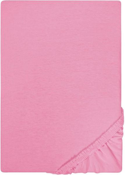 Biberna Jersey-Spannbetttuch, 100 % Baumwolle, Pink, 1x 90x190 cm - 100x200 cm
