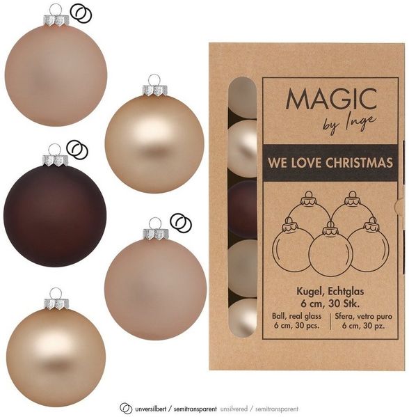 MAGIC by Inge Weihnachtsbaumkugel, Weihnachtskugeln Glas 6cm 30 Stück - Calm Grove