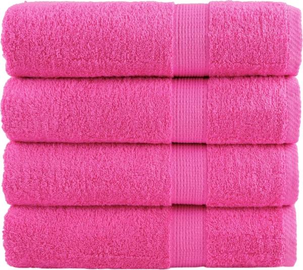 vidaXL Premium-Duschtücher SOLUND 4 Stk. Rosa 70x140 cm 600 g/m² 137525