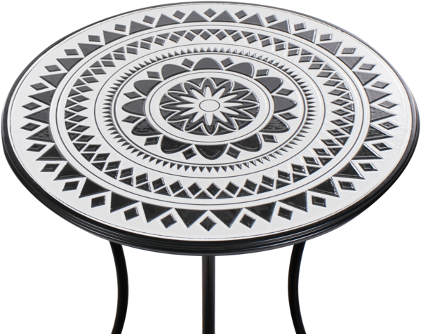 Outdoor Bistrotisch COMISO 60 cm 60 cm Metall Schwarz Weiß Bild 6