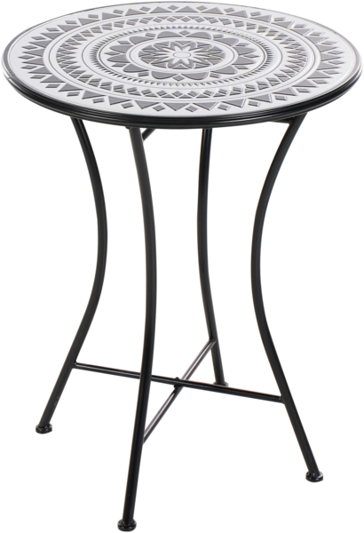 Outdoor Bistrotisch COMISO 60 cm 60 cm Metall Schwarz Weiß Bild 4